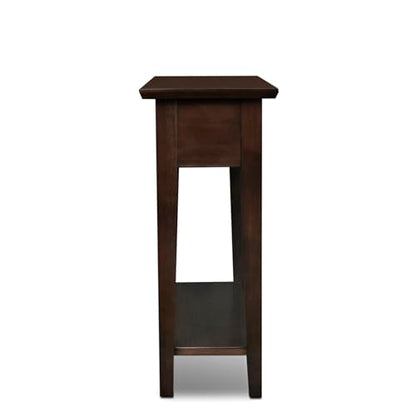 15-In Wide End Table, Solid Wood Construction, One Drawer, One Lower Shelf, Narrow Width, Easy-Assembly, Chocolate Oak, 15.0 In. W x 24.0 In. D x 24.0 In. H, 10071-CH