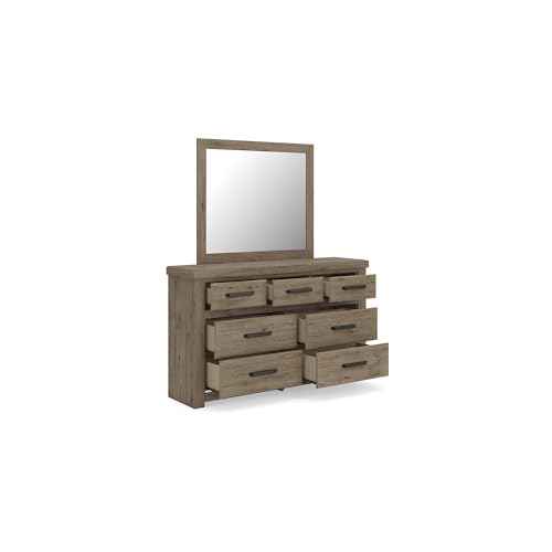 Signature Design by Ashley Garistyn Dresser with Mirror, Rustic Bedroom Set with Wood and Decorative Laminate, Horizontal Storage Furniture with Drawers