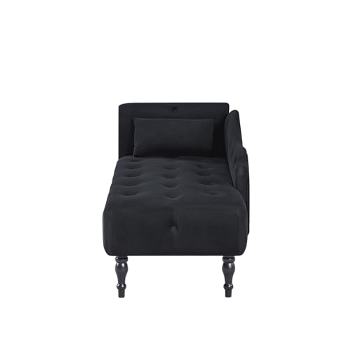 Modern Velvet Upholstered Chaise Lounge Indoor Button Tufted Chaise Lounge, view 5
