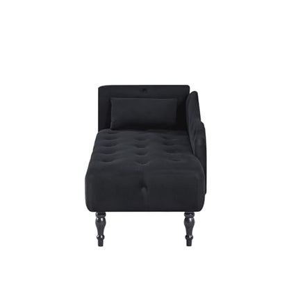 Modern Velvet Upholstered Chaise Lounge Indoor Button Tufted Chaise Lounge, view 5