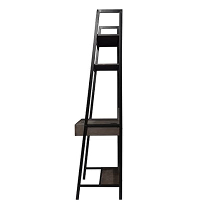 Lizvan Industrial Ladder Desk with Storage - Industrial Design, Grey Iron and Wood - Ideal for Home Office, Bedroom (HO1133637)