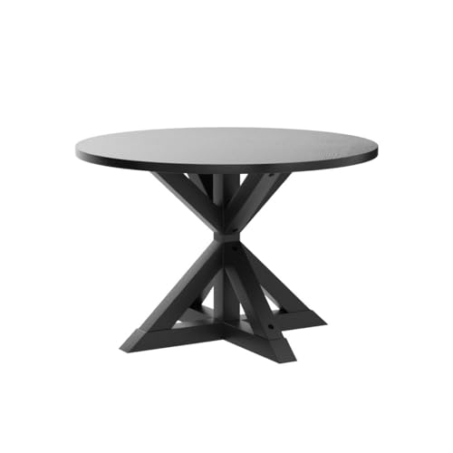 Windvale Cross-Buck Base Dining Table, Black