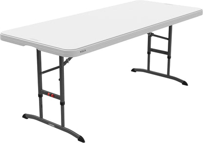 6-Foot Adjustable Height Nesting Table, Commercial, White Granite