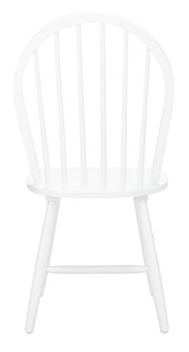 SAFAVIEH Furniture - Camden Spindle Dining Chair Set of 2 - White - Solid Wood - Classic Windsor Design - Ideal for Dining Room, Kitchen, 17.83" Seat Height (DCH8501B-SET2)