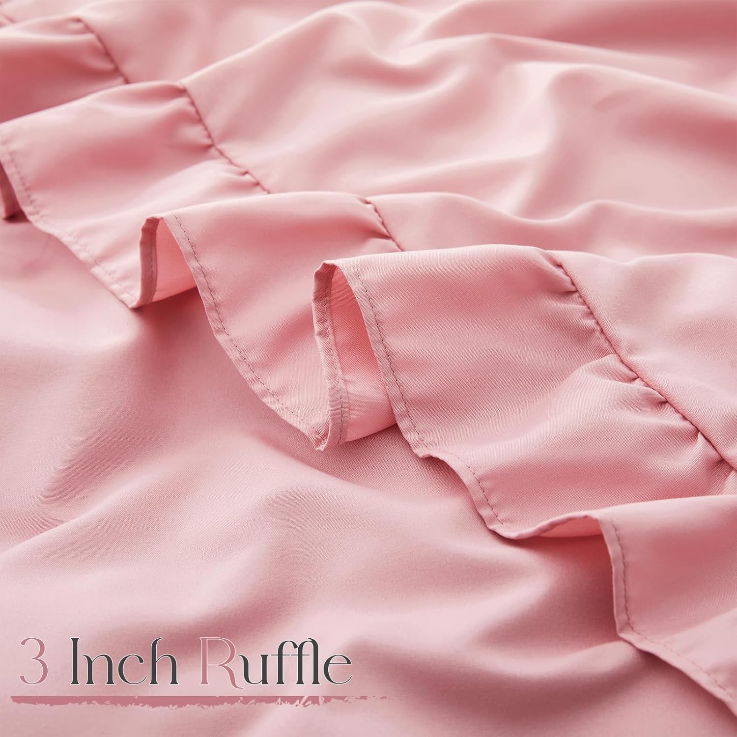 2 Pack Pink Ruffle Pillowcases King Size, 20" X 36" Ruffle Pillow Covers Ultra Soft Microfiber Ruffled Fringe Pillow Shams, Shabby Chic Pillow Cases