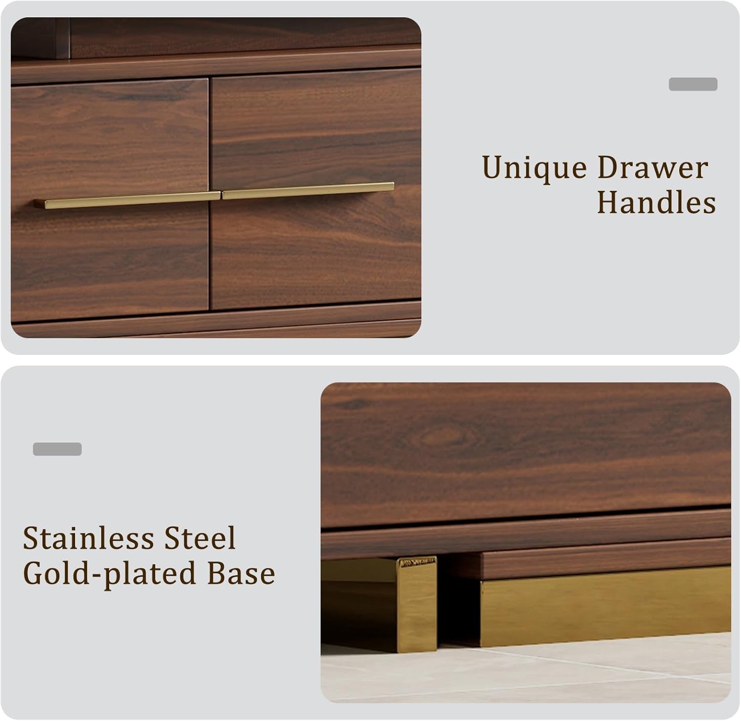 Extendable TV Stand, Modern TV Console for up to 100 Inch TV, Adjustable Length Entertainment Center, Mid-Century Media Console Cabinet for Living Room, Walnut (Extendable: 63.4”W-94.5”W)