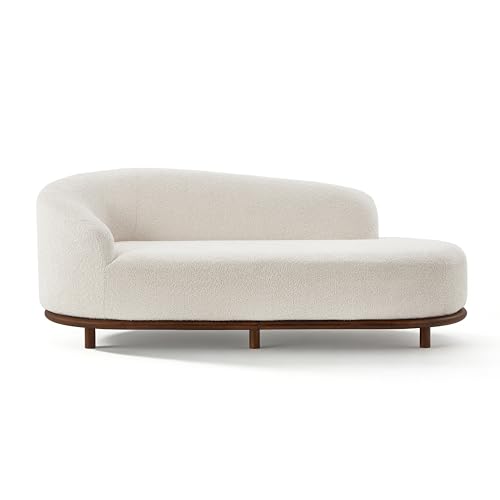Boucle Oversized Chaise Lounge Left-Facing Sofa 83" (White), view 4