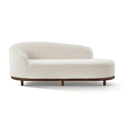 Boucle Oversized Chaise Lounge Left-Facing Sofa 83" (White), view 4
