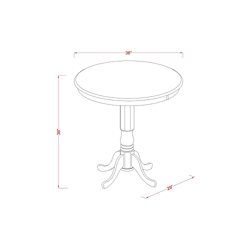 Jackson 36" Traditional Wood Dining Table in Mahogany