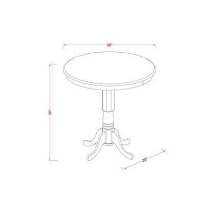 Jackson 36" Traditional Wood Dining Table in Mahogany