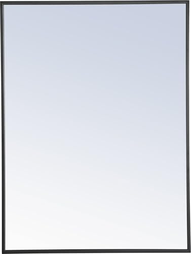 Monet 32" x 24" Rectangle Metal Frame Mirror in Black