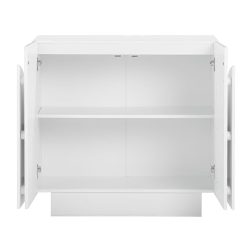 Nathan James Iris Mid-Century Modern Credenza, White TV Stand, view 6