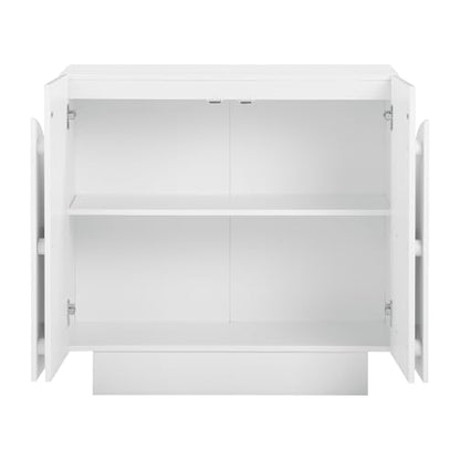 Nathan James Iris Mid-Century Modern Credenza, White TV Stand, view 6