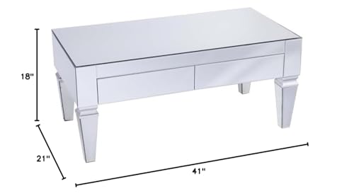 SEI Furniture Darien Contemporary Mirrored Storage Coffee Table