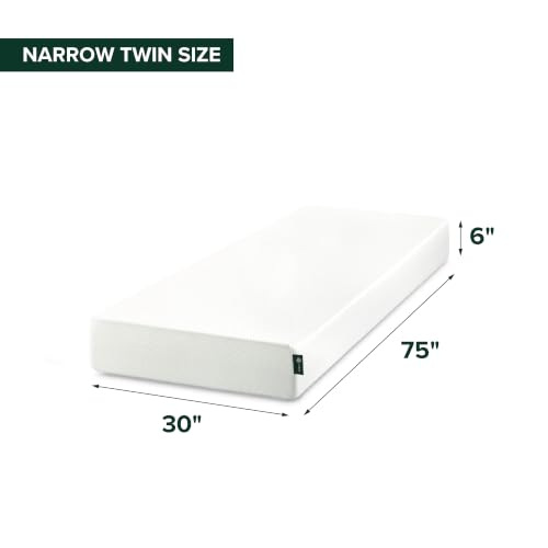 Zinus 6 Inch Narrow Twin Green Tea Memory Foam Mattress, Medium Firm Feel, view 3