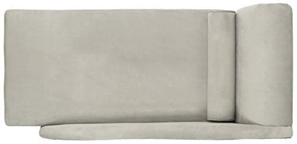 Safavieh Home Collection Caiden Grey Velvet Chaise with Pillow, view 7