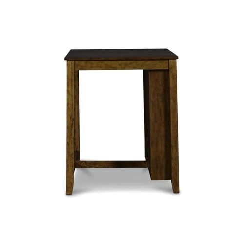 New Classic Furniture Gia Counter Table with Two Chairs and Storage Shelf, 30-Inch, Brown