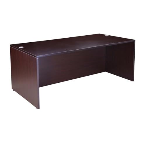 L-Shaped Office Desk with Pedestal, Engineered Wood, Mocha Finish, view 3