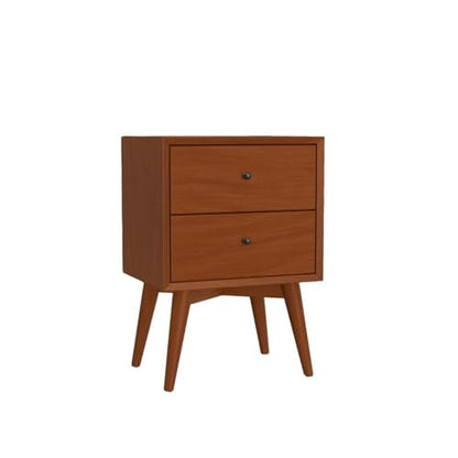 Flynn Mid Century Modern 2 Drawer Nightstand, 18" W x 15" D x 26" H, Acorn, view 8