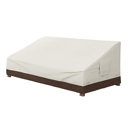 3-Seater Outdoor Couch and Patio Furniture Cover, Waterproof Lounge Sofa Cover, UV Resistant, Click-Close Straps, 78" x 38" x 29", Beige/Tan