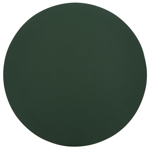 SAFAVIEH Home Collection – Hasu Green Faux Leather & Silver Metal Side Table, Round Top Accent Table (FOX5534A)