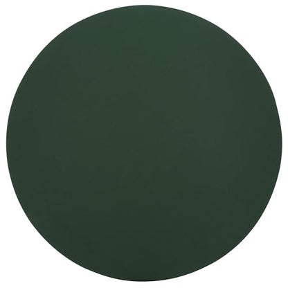 SAFAVIEH Home Collection – Hasu Green Faux Leather & Silver Metal Side Table, Round Top Accent Table (FOX5534A)