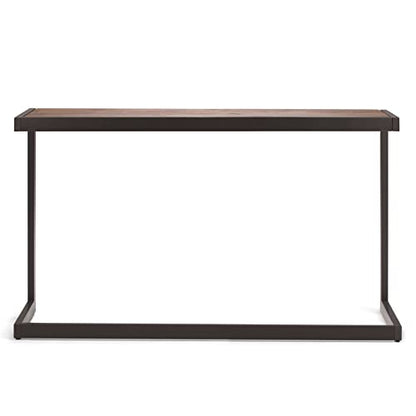 Erina SOLID ACACIA WOOD and Metal 52 inch Wide Industrial Console Sofa Table in Rustic Natural Aged Brown for the Living room Entryway and Bedroom