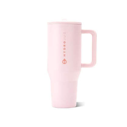 Traveler 40oz, Insulated Tumbler with Handle & Straw, Pink Sand, view 2