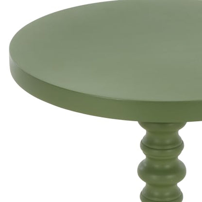 SAFAVIEH Furniture - Bonti Accent Table - Green - Solid Wood Pedestal Side Table - Round Top Modern Design - Fully Assembled - Ideal for Living Room, Bedroom, 14" W x 14" D x 22" H (ACC3269A)