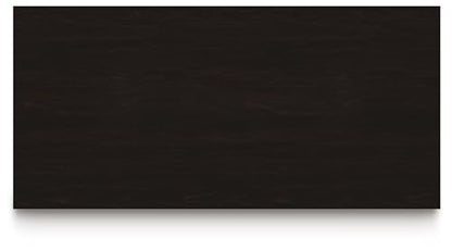 Signature Design by Ashley Neymorton Modern Counter Height Dining Table with Trestle Base, Thick Top Profile, Mango Veneer, Dark Brown Finish, Seats 4