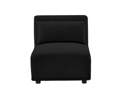 Sectional Sofa Couch,Convertible U Shaped Sectional for Living Room,Modular L Shaped Couch with Removable Ottoman.（1set-Black）