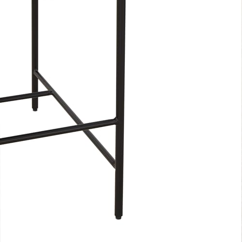 SAFAVIEH Couture Collection Macibella Ivory Boucle/Black Metal Legs Channel Tufted 25-inch Seat Height Counter Stool (Fully Assembled)