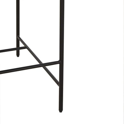 SAFAVIEH Couture Collection Macibella Ivory Boucle/Black Metal Legs Channel Tufted 25-inch Seat Height Counter Stool (Fully Assembled)