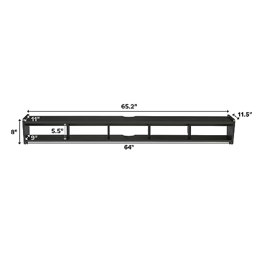 Zee Modern Floating Mounted Minimalist TV Stand, 65 Inch Length, for TVs up to 70 Inches, Coastal Oak