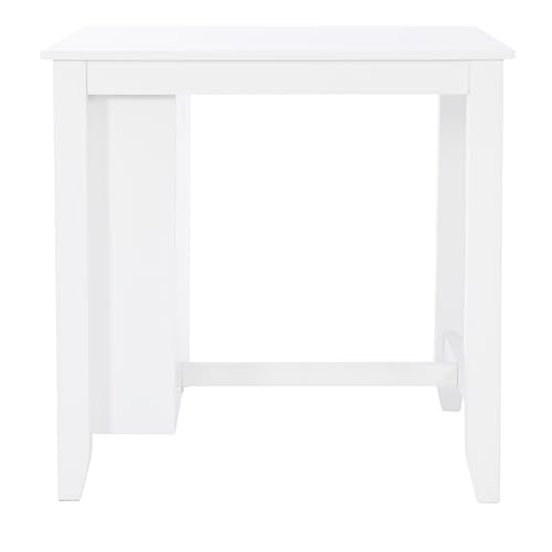 Powell Conolly White Counter Height Space Saving Dining Table with Storage Shelves