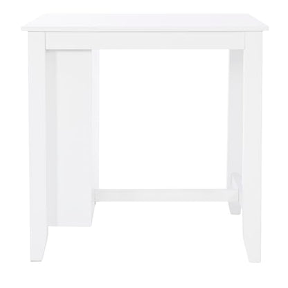 Powell Conolly White Counter Height Space Saving Dining Table with Storage Shelves
