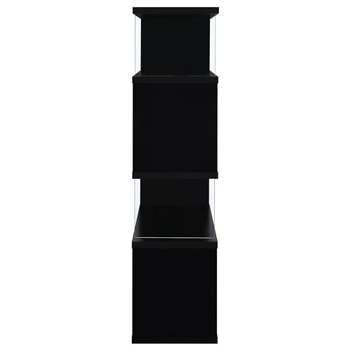 Coaster Emelle Open Display Bookshelf with Tempered Glass Black 800340, view 6