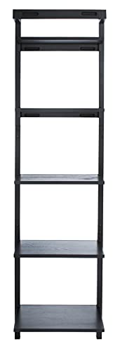 SAFAVIEH Home Collection Yassi Black 5-Tier Leaning Storage Display Shelves Living Room Bedroom Office Etagere