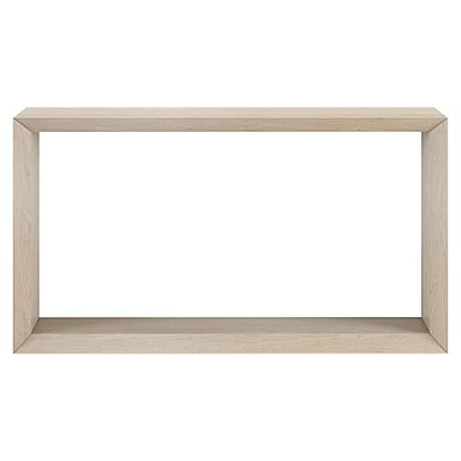 55" Wooden Rectangular Console Table Entryway Table, Sofa Table with Wooden Shelf for Entryway, Living Room, Couch, Hallway, or Office, Beech White