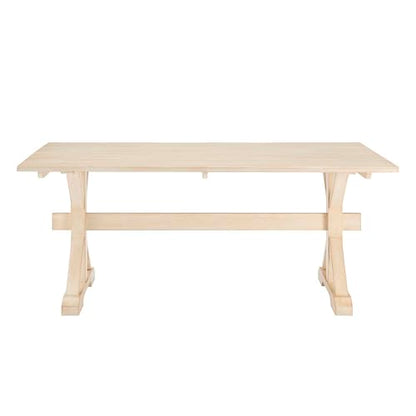 Windchime 71Inch Dining Table Solid Wood Natural Finish Modern Kitchen Room Entertaining Home Furniture Quality Stylish Elegant Durable Refined Versatile Contemporary