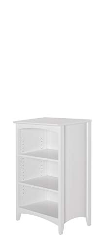 Shaker Style 3 Shelf Bookcase / Solid Wood / 36" High / Adjustable Shelving / Closed Back / Display Bookshelf for Living Room, Bedroom, Home and Office, White