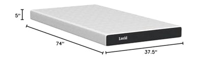 ® 5" Firm Gel Memory Foam Mattress – Bamboo Charcoal & Cooling Gel – Fiberglass, view 3