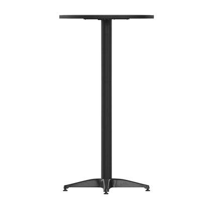 Mellie 23.25" Round Aluminum Indoor-Outdoor Bar Height Table with Flip-Up Table, Black