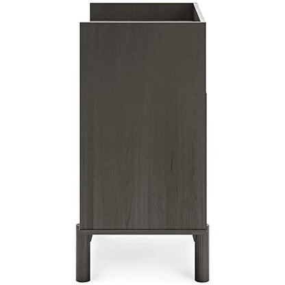 Signature Design by Ashley Brymont Mid-Century Modern Turntable Media Console, Dark Gray
