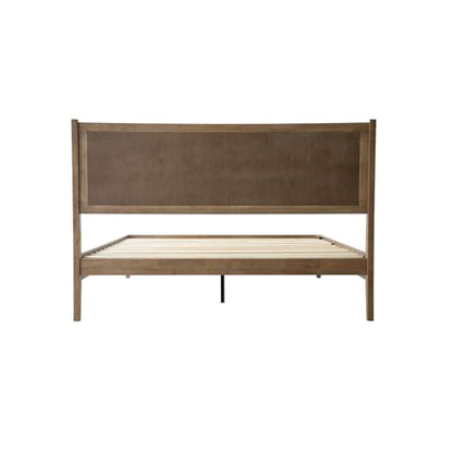 Queen Size Bed Frame with Headboard & Footboard Solid Wood Platform Bed, view 6