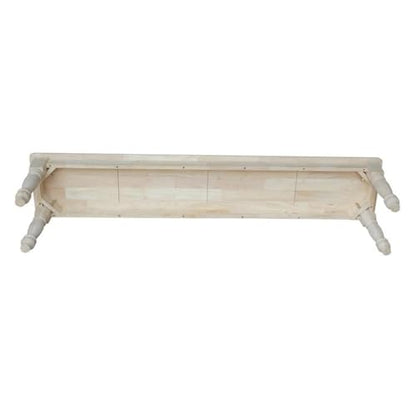 International Concepts BE-72S Shaker Style Bench, Unfinished, view 6
