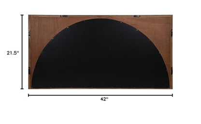 Andover Casual Framed Arch Mirror with Beveled Edge, Light Brown, 42x21.5, Modern Farmhouse Home Decor for Entryway, Living Room, Or Bedroom