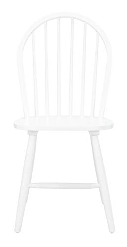 SAFAVIEH Furniture - Camden Spindle Dining Chair Set of 2 - White - Solid Wood - Classic Windsor Design - Ideal for Dining Room, Kitchen, 17.83" Seat Height (DCH8501B-SET2)