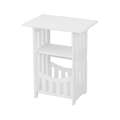 3-Tier Small Side Table with Storage, Bedside Table White Nightstand for Bedroom, End Tables Living Room, Coffee Tables for Living Room, Bedroom Living Room Furniture for Small Space