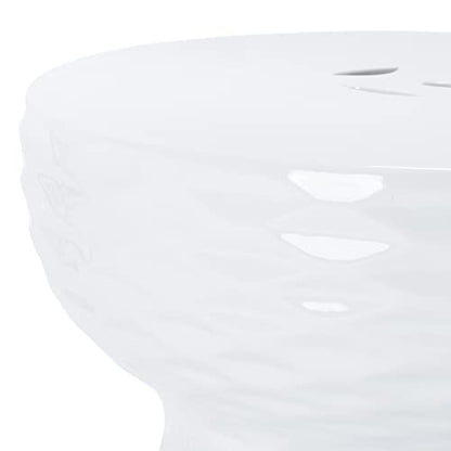 SAFAVIEH Furniture - Daphne Decorative Garden Stool - White - Ceramic - Artisan Hand-Painted Design - Ideal for Living Room, Patio, Garden - Fully Assembled (ACS4523A)